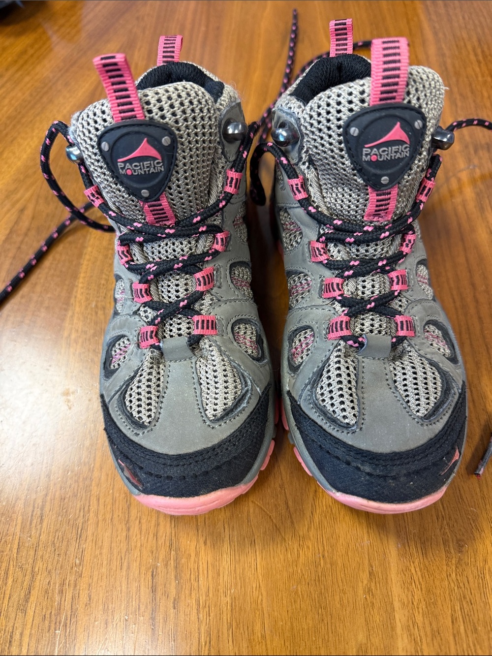 Pacific Mountain Kids' Gray and Pink Trail Boots